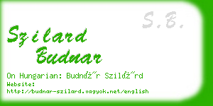 szilard budnar business card